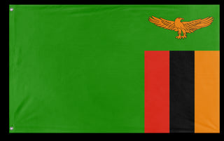 A mockup of the custom flag 'Flag of Zambia flag' on a white background