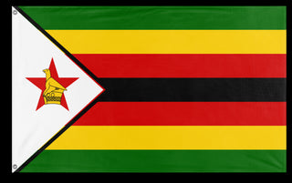 A mockup of the custom flag 'Flag of Zimbabwe flag' on a white background