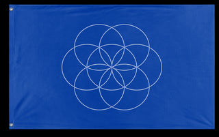 A mockup of the custom flag 'International Flag of Planet Earth flag' on a white background