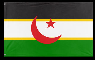 A mockup of the custom flag 'Proposal Flag for Western Sahara flag' on a white background