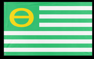 A mockup of the custom flag 'Ecology Flag' on a white background
