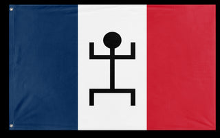 A mockup of the custom flag 'French Sudan Flag' on a white background
