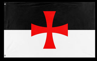 A mockup of the custom flag 'Templar Cross Flag' on a white background