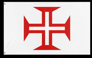 A mockup of the custom flag 'Portuguese Order of Christ Flag' on a white background