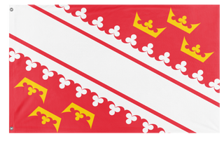 A mockup of the custom flag 'Alsace Flag' on a white background