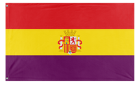 A mockup of the custom flag 'Second Spanish Republic Flag' on a white background