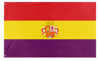A mockup of the custom flag 'Second Spanish Republic Flag' on a white background