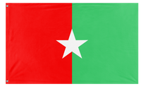 A mockup of the custom flag 'Somalia Jubaland Indepence Flag' on a white background