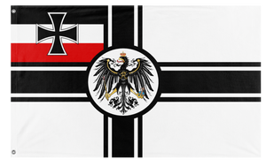 A mockup of the custom flag 'WW1 War Ensign of Germany flag' on a white background