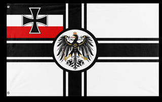 A mockup of the custom flag 'WW1 War Ensign of Germany flag' on a white background