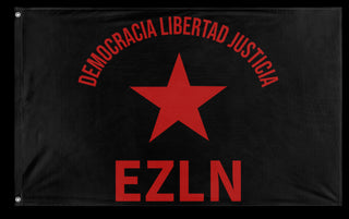A mockup of the custom flag 'Zapatista Army of National Liberation Flag' on a white background