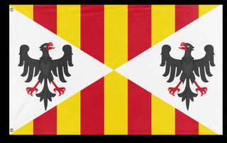 A mockup of the custom flag 'Norman Kingdom of Sicily Flag' on a white background