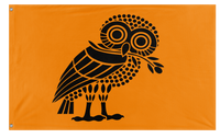 A mockup of the custom flag 'Ancient Athens Flag' on a white background