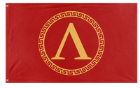 A mockup of the custom flag 'Sparta Flag' on a white background