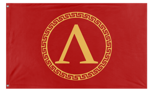 A mockup of the custom flag 'Sparta Flag' on a white background