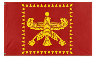 A mockup of the custom flag 'Flag of Cyrus The Great flag' on a white background