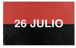 A mockup of the custom flag '26th of July Movement Flag' on a white background