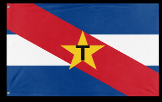 A mockup of the custom flag 'Tupamaros Flag' on a white background