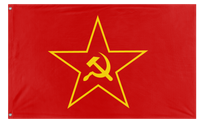 A mockup of the custom flag 'Hammer and Sickle Falag flag' on a white background