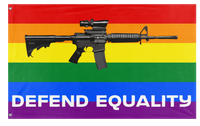 A mockup of the custom flag 'Defend Equality Flag' on a white background