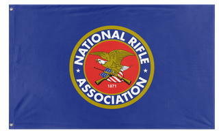 A mockup of the custom flag 'National Rifle Association flag' on a white background