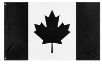 A mockup of the custom flag 'Black Canada Flag' on a white background