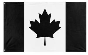A mockup of the custom flag 'Black Canada Flag' on a white background