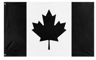 A mockup of the custom flag 'Black Canada Flag' on a white background