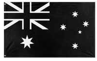 A mockup of the custom flag 'Black Australia Flag' on a white background