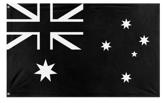 A mockup of the custom flag 'Black Australia Flag' on a white background