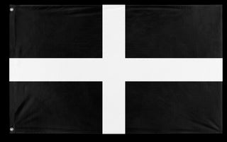 A mockup of the custom flag 'Cornwall Flag' on a white background
