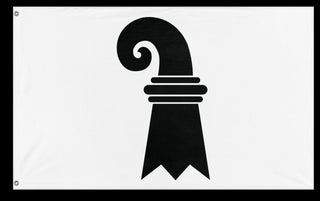 A mockup of the custom flag 'Basel-Stadt Flag' on a white background