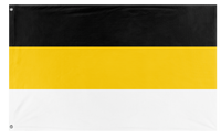 A mockup of the custom flag 'Russian Empire 1858 Flag' on a white background