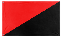A mockup of the custom flag 'Anarchist Flag' on a white background