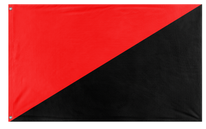 A mockup of the custom flag 'Anarchist Flag' on a white background