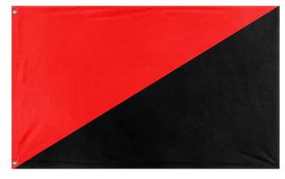 A mockup of the custom flag 'Anarchist Flag' on a white background