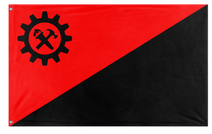 A mockup of the custom flag 'Anarcho-syndicalism  Flag' on a white background