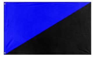 A mockup of the custom flag 'Anarcho-transhumanism  Flag' on a white background