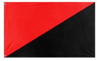 A mockup of the custom flag 'Anarchy Flag' on a white background