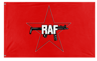 A mockup of the custom flag 'Red Army Faction flag' on a white background