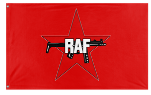 A mockup of the custom flag 'Red Army Faction flag' on a white background