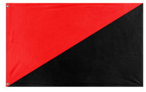 A mockup of the custom flag 'Anarchist Flag' on a white background