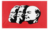 A mockup of the custom flag 'Communist Flag' on a white background
