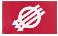A mockup of the custom flag 'Anti-Authoritarian Flag' on a white background