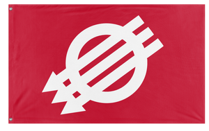 A mockup of the custom flag 'Anti-Authoritarian Flag' on a white background