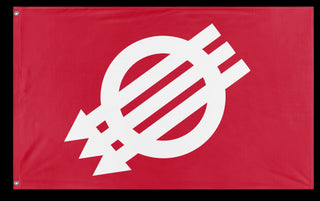 A mockup of the custom flag 'Anti-Authoritarian Flag' on a white background