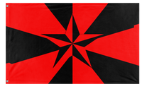 A mockup of the custom flag 'Libertarian Socialist Flag' on a white background