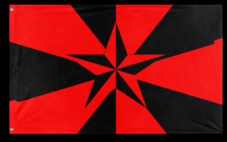 A mockup of the custom flag 'Libertarian Socialist Flag' on a white background