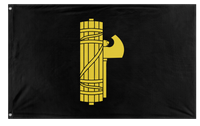 A mockup of the custom flag 'Fascist Flag' on a white background