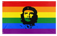A mockup of the custom flag 'Che Guavara Pride Flag' on a white background